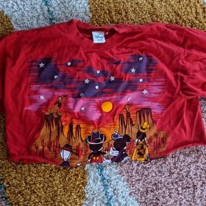 Vintage Disney cropped western shirt large